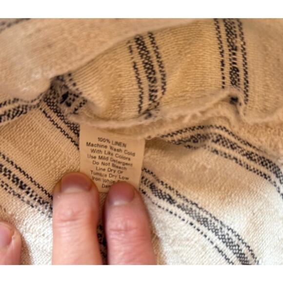 Rare! HACKWITH DESIGN HOUSE Striped 100% Linen Short Sleeve Top Size S - Picture 6 of 6